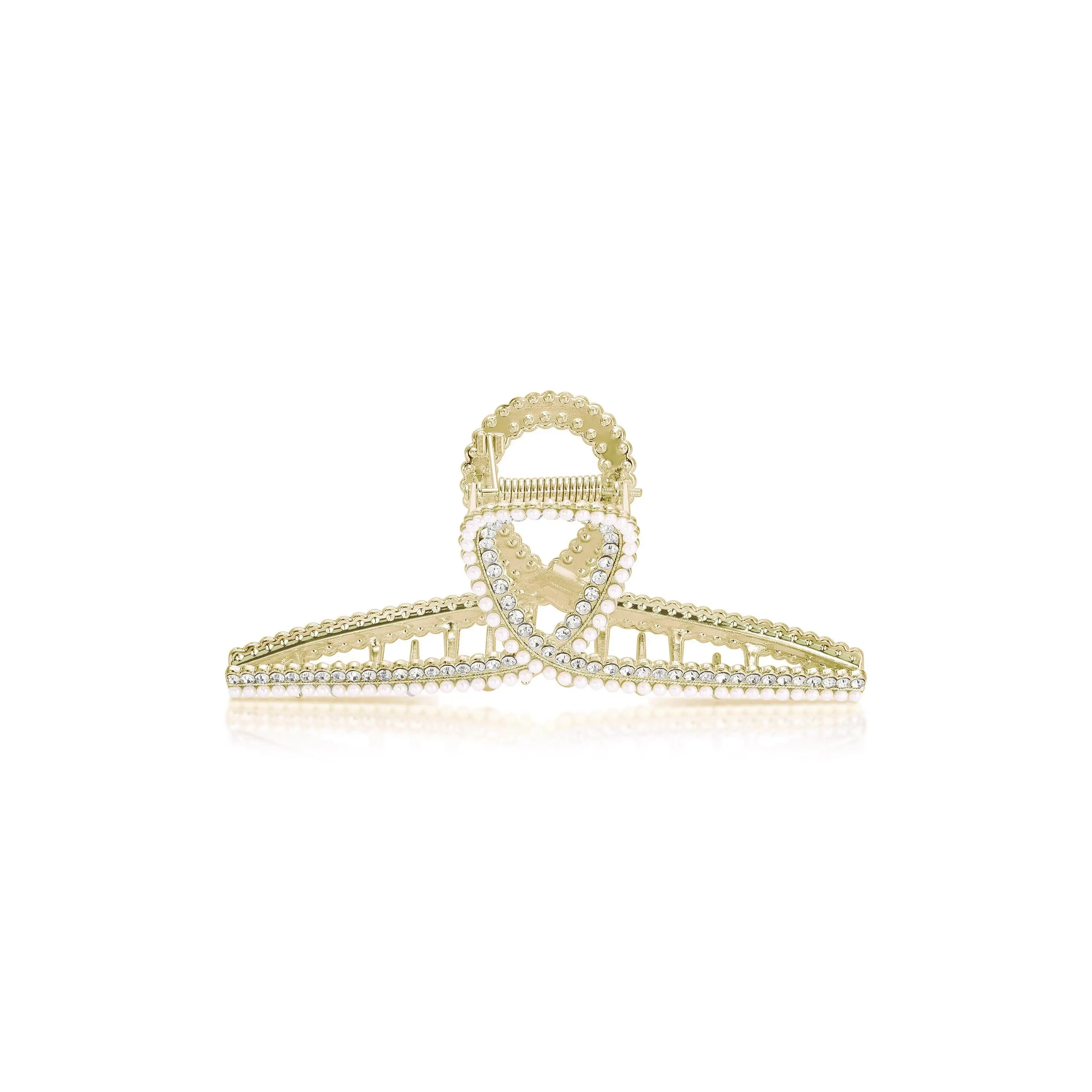 Shine On Crystal Hair Claw - Elegant Design with Clear Accents and Gold Finish