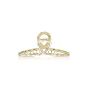 Shine On Crystal Hair Claw - Elegant Design with Clear Accents and Gold Finish