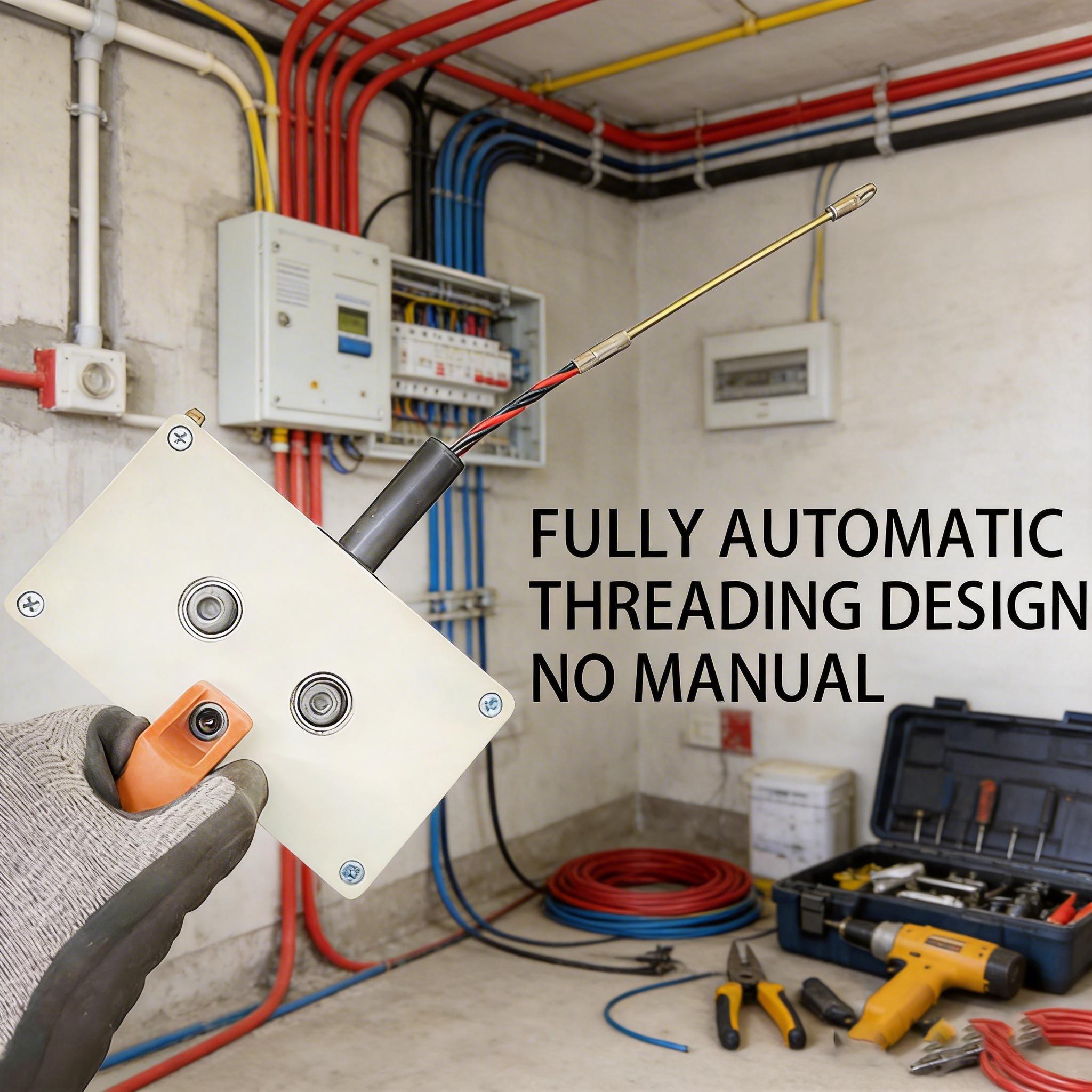 Efficient Cable Pulling Tool for Drill – Heavy-Duty Wire Puller for Conduit, 8mm Capacity Cable Feeding Tool for Electricians, Smooth Wiring Through Pipes & Tight Spaces