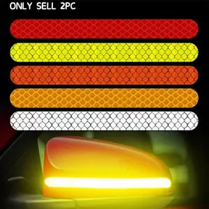 Car Collision Reflective Sticker, Waterproof Rearview Mirror Sticker, Car Exterior Reflective Stickers for Improves Safety & Visibility