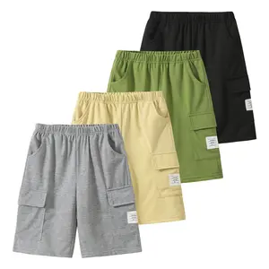 4 Pack boy summer fashion Joker shorts children's elastic waist jogging shorts with pockets fashion boy shorts
