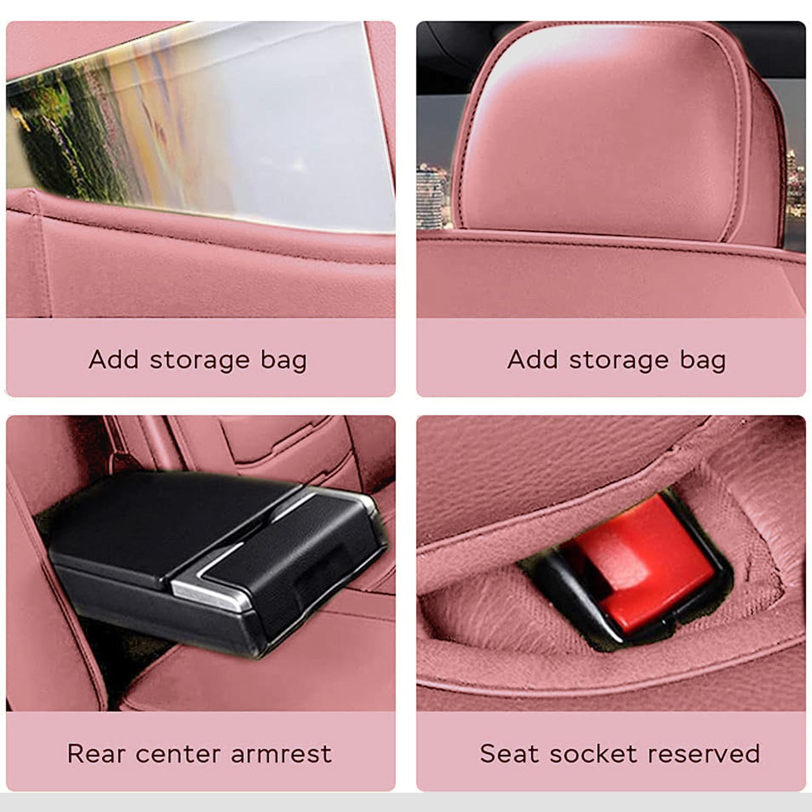 Car Seat Covers Full Set, Auto Seat Protectors, Fit 5 Seater Waterproof Faux Leather Vehicle Seat Cushions for Cars, SUVs, Sedan Premium with Storage Bag