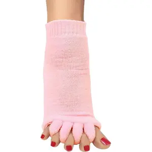 Pink Women's Five-Finger Yoga Socks, Toe Separator Massage Socks, Best Gift for Family & Friends, Comfortable Sleep Socks