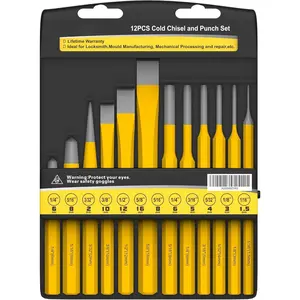12- Punch and Chisel Set, Including Cold Chisels, Pin Punch, Center Punch