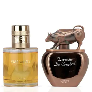 Fire On Ice  110ml (3.72 oz) & Taureau De Combat 100ml (3.4 oz) - Eau de Parfum Sprays by Lattafa