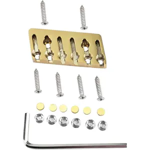 Titanium Alloy String Locking Nut Headless Guitar Bridge String Locks for 6 String Headless Electric Guitar Replacement Parts()