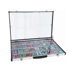 IHEIPYE Trade Show Display Case Table Top Portable Aluminum Sports Card Display Case Frame with Clear Acrylic Showcase with Locks for Jewelry Craft Collector Shows