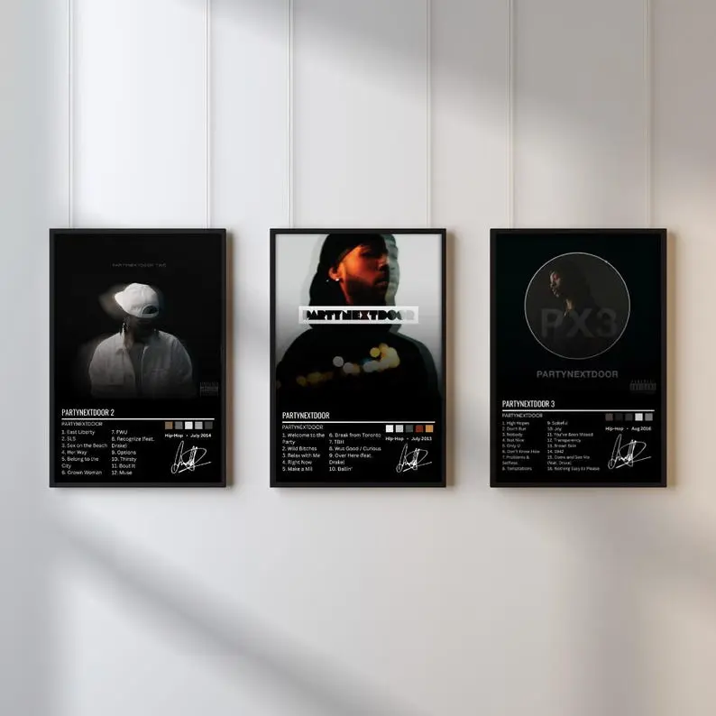 3-Set partynextdoor Album Poster Unframed Bundle | | Rap Wall Art | Rap Album Poster Unframed | Aesthetic Music Decor | Album Music