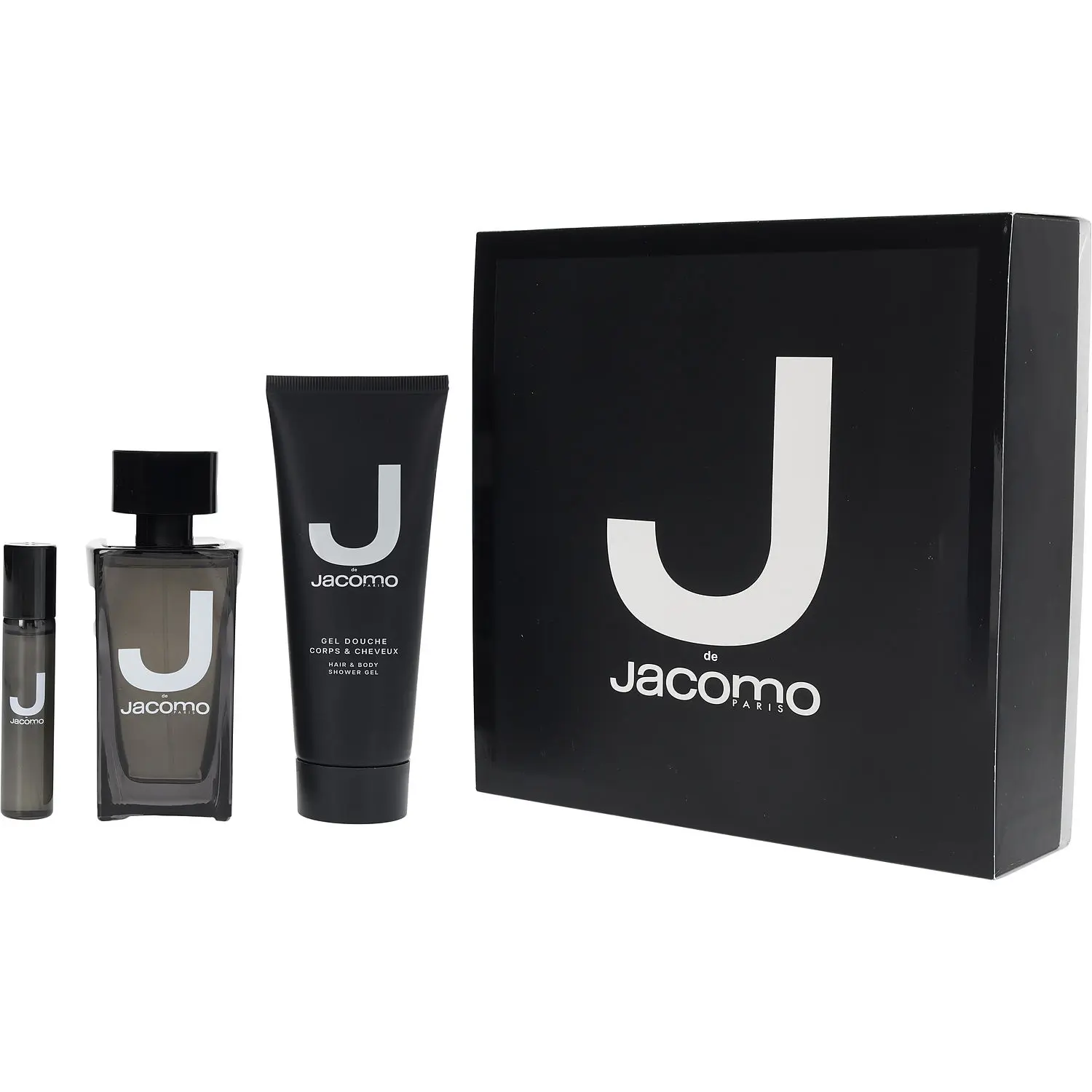 J De Jacomo Set-Edt Spray 3.4 Oz & Shower Gel 3.4 Oz & Edt Spray 0.37 Oz Mini For Men
