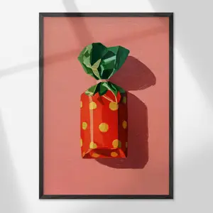 [No Frame] Strawberry Candy Poster, Playful Food Wall Art, Pink Kitchen Decor Print