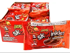 Lucas Skwinkles Salsaguetti Mango Mexican Candy Pack of 12 Chewy Sweet Spicy Snacks  Tangy