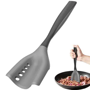 2 in 1 Heat-Resistant Meat Chopper & Hamburger Masher | Perforated Design Ergonomic Handle | Non-Stick Mincing Spatula for Ground Beef, Potatoes, Poultry - Kitchen Essential