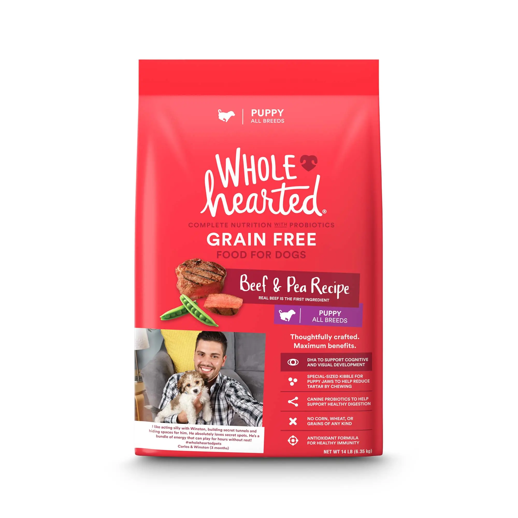 WholeHearted Grain Free All Breed Beef & Pea Recipe Dry Puppy Food