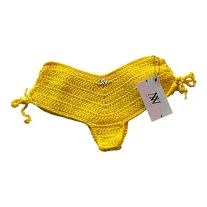 Sunny Yellow Boy-Shorts Crochet Bikini Bottom by Nikita Naomi