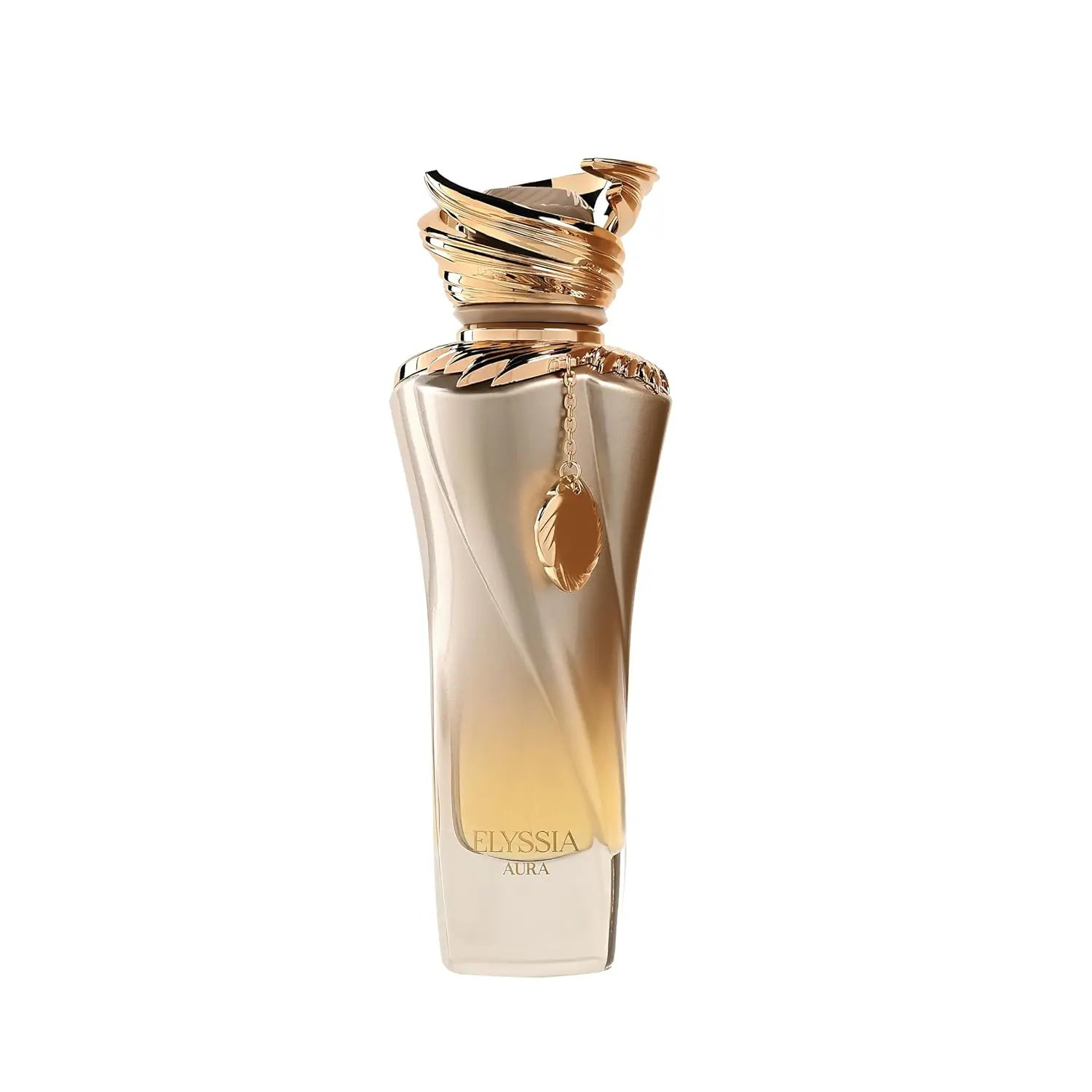 Elyssia Aura Eau de Parfum - Luxurious Gold-Tinted Bottle with Elegant Design and Unique Cap