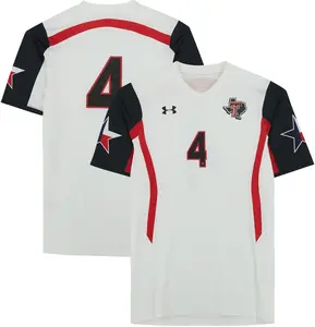 Texas Tech Red Raiders Team-Issued #4 White Jersey from the Athletics Program - Size M
