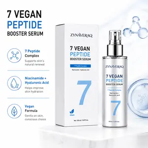 7 Vegan Peptide Hydrating Essence Collagen Booster Facial Serum with Hyaluronic Acid & Niacinamide Anti-aging Skin Repair for Glowing Glass Skin