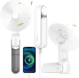 Handheld Portable Fan 5 In 1 Mini Fan USB Rechargeable Pocket Travel Mobile Phone Holder Mirror for Summer Gifts