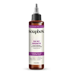 Soapbox Oh My Growth, Lengthening Vitamin Booster Treatment for All Hair Types with Biotin, Vegan Collagen & Vitamins A & C, Paraben & Cruelty Free, For Thicker, Fuller Hair for Men & Women (5 oz)