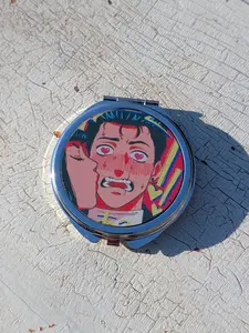 Anime Kiss Compact Mirror | 2.5" Metal Pocket Mirror