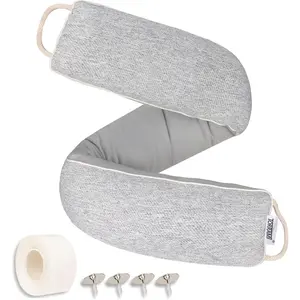 32" Door Draft Stopper Bottom Insulation Noise Air Stopper 2.16LB,Draft Stopper Guard Seal for Doors and Windows - Light Gray