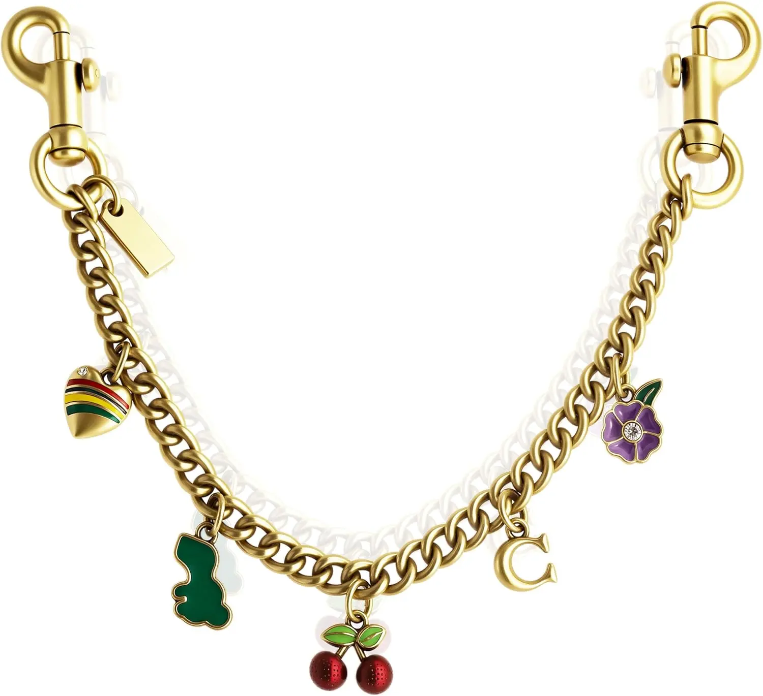 Bag Chain Charm, Bag Charm for Handbag Totes, Gold Purse Charm Chain, Decorative Motif Chain Bag Charm Supplies, Versatile Purse Extender Chain & Keychain Charm Jeans Chams