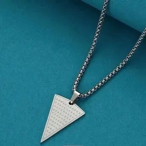 Cabalistic Abraxas Abracadabra Pendant Necklace Magic Occult Esoteric Triangle Design Stainless Steel Chain Jewelry