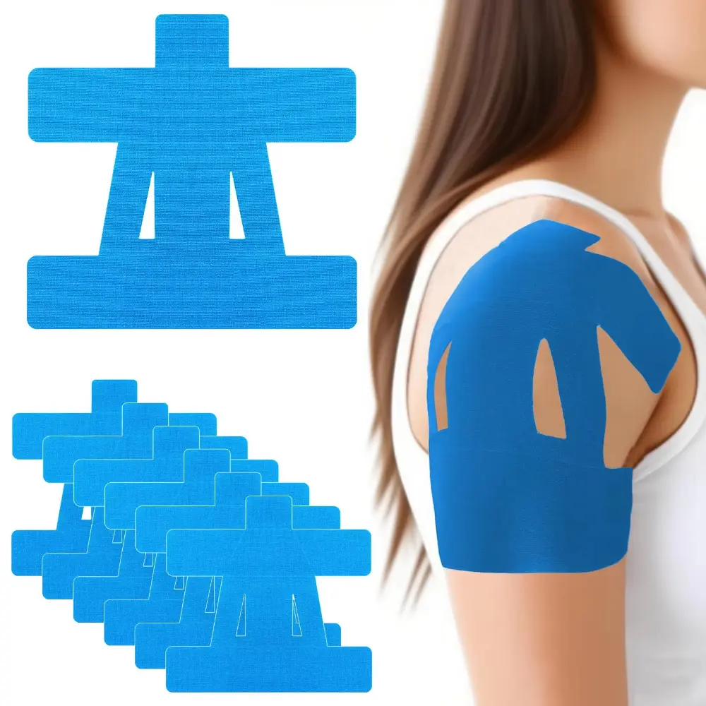 10 PCS Precut Kinesiology Shoulder Tape - Waterproof, Breathable, Elastic Sports Tape for Pain Support