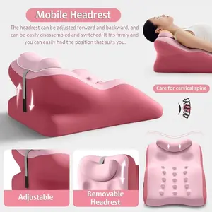 An ergonomically designed pillow specifically for side sleepers, also usable as a massage pillow and reading pillow. It features an adjustable wedge support for neck support and comes with a removable, washable pillowcase.
