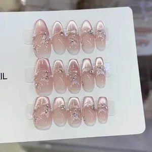 US-NAIL - Handmade Artificial False Nails Self-adhesive Prosthetic Nail Set Sliders for Nails Aesthetic Press Ons Nails with Box and Tools
