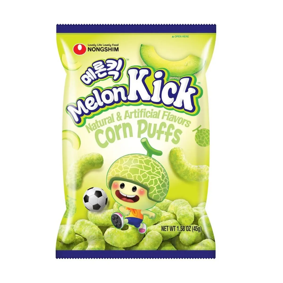 NONGSHIM Melon Flavored Corn Puffs 45g - Blackpink Jennie's Favorite Snack, Korean Sweet Treat