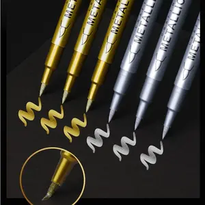 Permanent and Silver Color Markers with Soft Brush Tips, Waterproof Ink for Art, DIY Crafts, Suitable for Multiple Surfaces