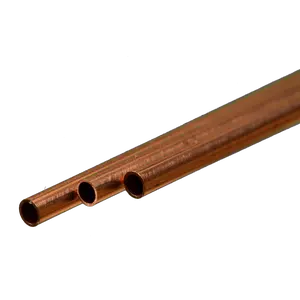 Round Copper Tube: 4mm OD x 0.36mm Wall x 300mm Long (3 Pieces)