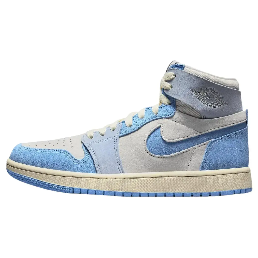 NIKE Women's Air Jordan 1 High Zoom Comfort 2 'University Blue' Athletic Footwear - Performance Shoe, Stylish Sneaker, Sports Shoes, High Top, Lightweight, Street Style, Casual Wear, Rubber Sole, Zoom Cushioning, All-Day Wearability