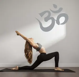 Om Symbol Decal - Yoga Studio Decor - Motivational Yoga Decor - Yoga Art n014 Minimalist Religious Wall