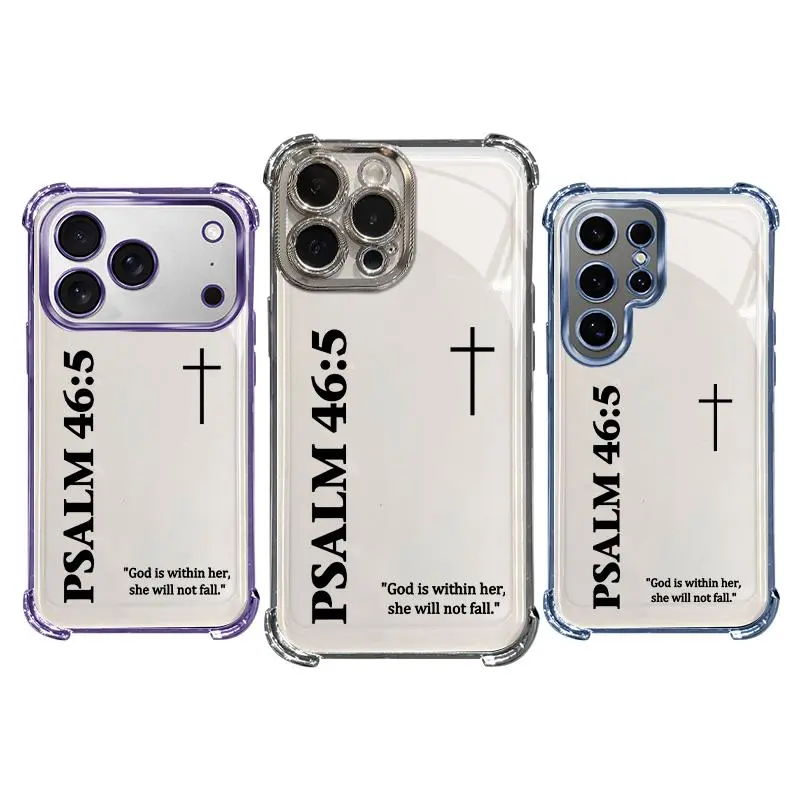 Minimalist Scripture Verse Shockproof Silicone TPU Smartphone Case - Durable Bumper Protection, Aesthetic Cellphone Cover, Tech Accessory for iPhone 17 Pro Max,16,15 Plus,14,13,12,11,XR,XS & Galaxy S25,S24,S23,S22 - JY17 Casing