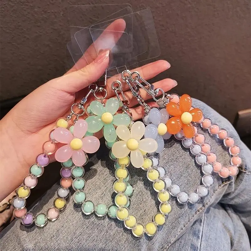 Colorful Beading Flower Plastic Phone Strap & Charm - Anti-Lost Hand-Held/Wrist-Held Accessory, Beaded Charging Cord Pendant & Keychain, Beaded Charging Cord Phone Straps & Charms