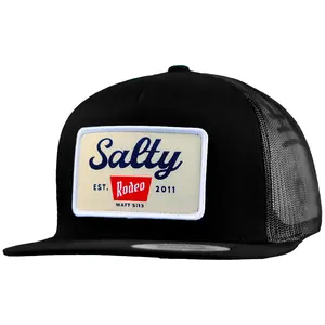 Best Selling "OG" Salty Rodeo - Yupoong Tall Crown Black Snapback Hat with High Definition Woven Patch