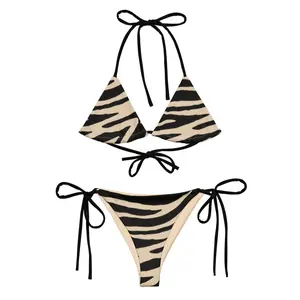 Black Zebra Bikini  Coconut Girl Bikini  Printed Bikini 90s 80s Hot Girl Summer Y2K