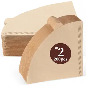 Coffee Filters, Size 02 Unbleached Coffee Filters, 200 Count Disposable  Paper Filters 2-4 Cup, 02 Cone For Pour Over and Drip Coffee Maker
