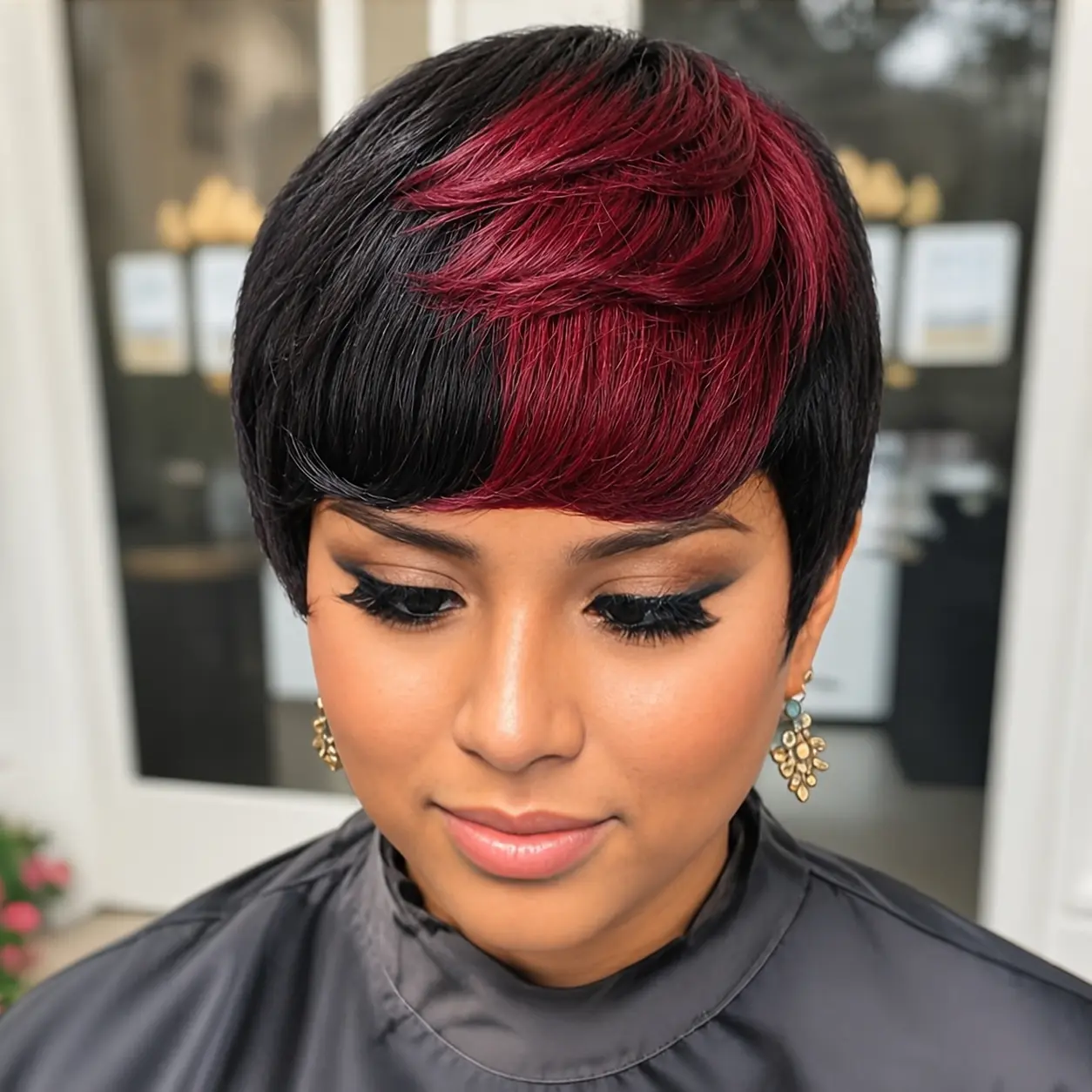 089 Wholesale P1B/99J# Brazilian Remy Human Hair Machine Made Wig Short Curly Pixie Cut Wigs for Black Women Natural Black Human Hair WiJ