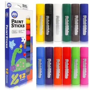 12 Classic Color Series Of Non-Dirty Hand Crayons, The Best Craft Painting Sticks, Washable, Non-Toxic, Student Paint Sticks, Painting Supplies, Back To School