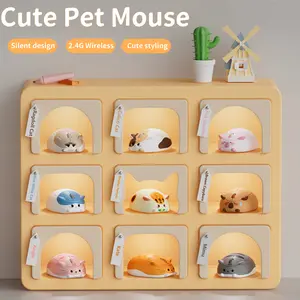 Cute Cartoon Animal Pet Kitten Design Mouse Wireless Silent Optical Ergonomic Cat Mice Desktop Laptop Universal For Girl Gift