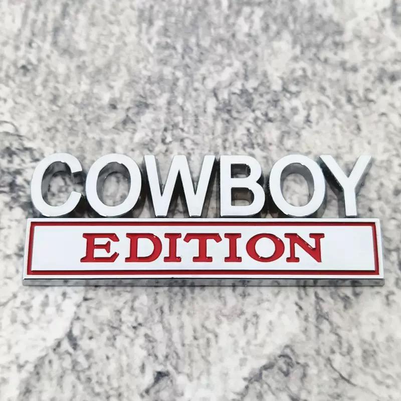 Funny "Old Man" "Cow Boy'' Driving Sticker - Durable Metal Emblem for Car, Truck, Toolbox