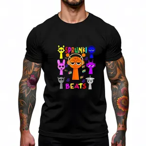 100% Cotton Casual T-Shirt Sprunki Beats Funny Sprunki Team Sprunki Game For Kids T-Shirt Golf Gift T-Shirt For Men And Women