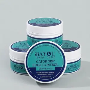 Bayou Hair Care Gator Grip Edge Control Styling Gel Bundle - 4 x 3.5oz Jars, Unisex Strong Hold Gel for Curly Hair Sculpting, Flawless Results, for US Users