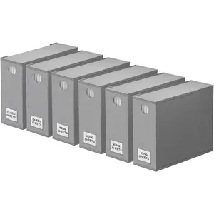 6 Pack Foldable Bed Sheet Organizers and Storage, with Window for Linen Closet, Set Folder Keeper for Queen & King Size Bedding Storage (Gray)