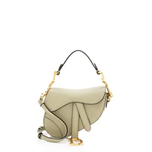 Pre-owned Dior Goatskin Clutches & Wristlets Micro Saddle Bag