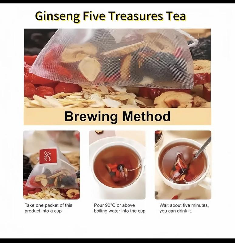 Kidney Tea Formula, Ginseng Five Treasures Tea Organic Kidney Cleanse Tea, Traditional Kidney Cleansing Tea for Men & Women,Christmas gift,Recommend to a friend Herbal Alkaline Natural
