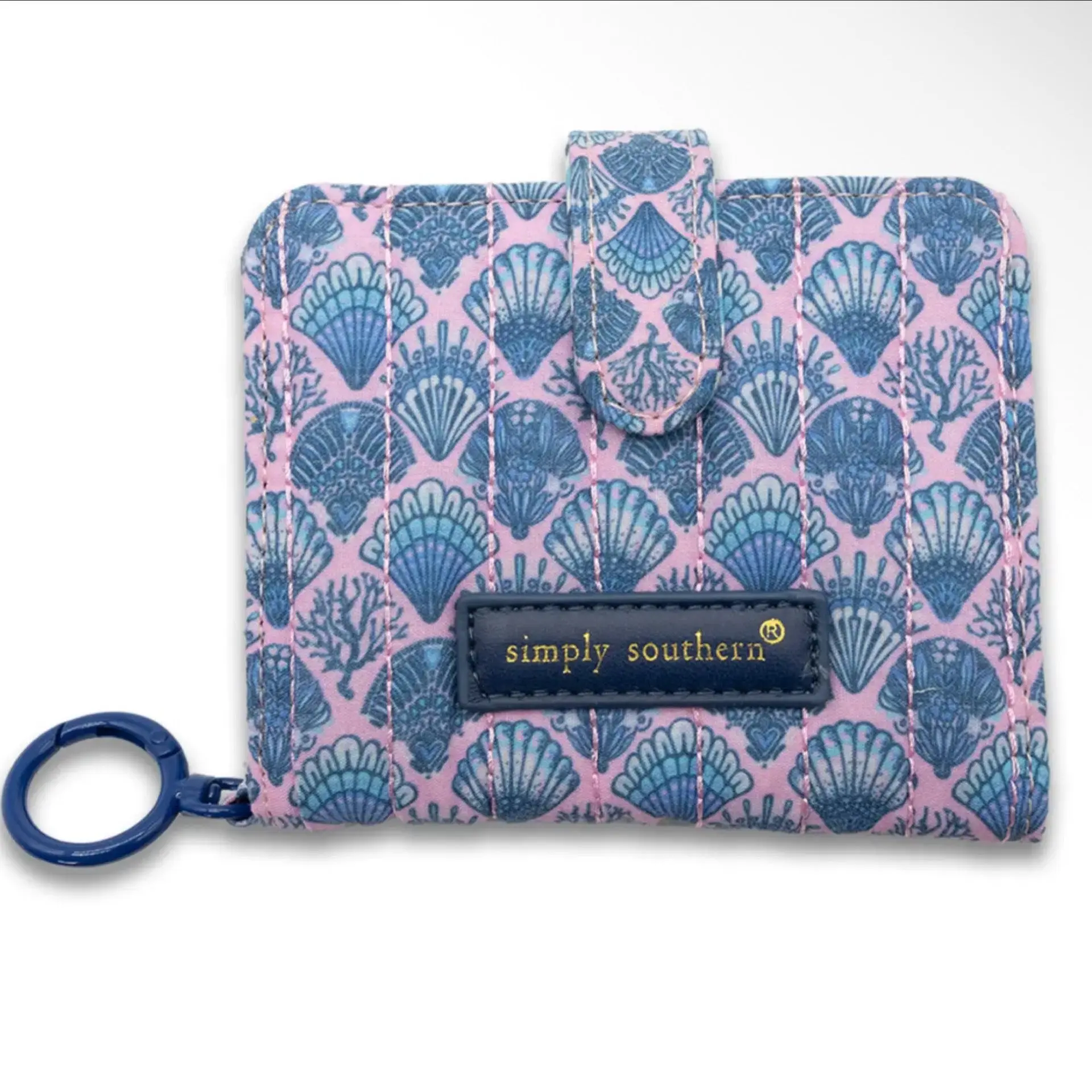 Quilted ID Wallet- Seashells
